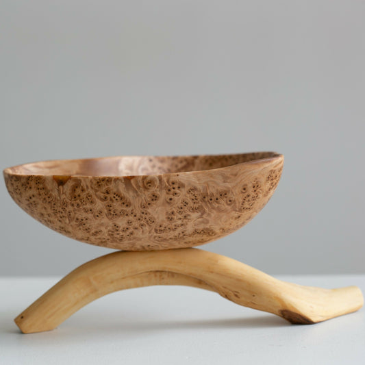 Updated image for Decorative dish on a handle made of juniper wood